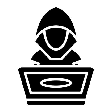 Premium Vector Hacker Glyph Solid Black Illustration