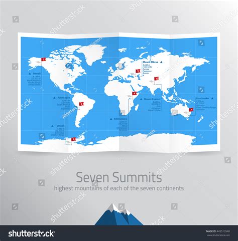 Seven Summits Vector Map Infographic Highest - Royalty Free Stock ...