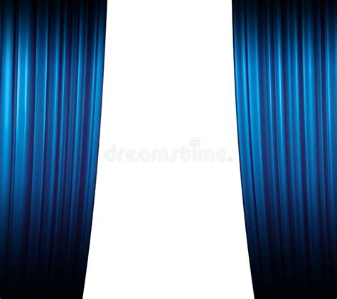 Blue Curtain Closing Stock Image Image Of Presentation