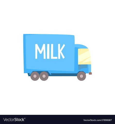 Dairy Milk Truck With Milk Logo Delivery Vector Image