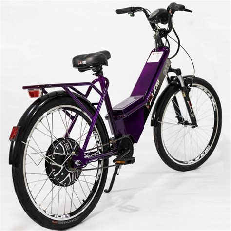 Bicicleta Elétrica Confort 800W 48V 15Ah Violeta Cestinha