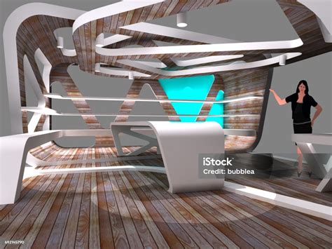 Modern Booth Exhibition Design 3d Render Stock Photo - Download Image Now - Booth, Advertisement ...