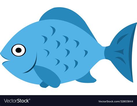 A Blue Fish Cartoon Vector Image On VectorStock Fish Cartoon Images