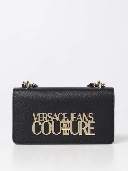 Versace Jeans Couture Shoulder Bag For Woman Black Versace Jeans Couture Shoulder Bag