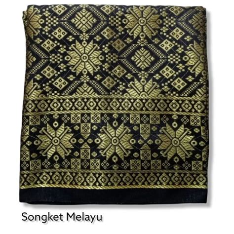 Sarung Songket Kain Samping Dan Selendang Selempang Khas Melayu Dengan