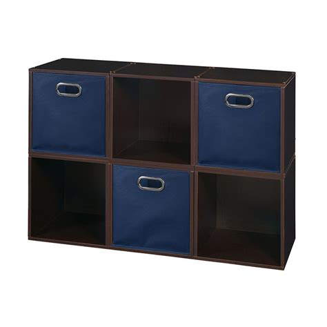 Niche Cubo Storage Set 6 Cubes And 3 Canvas Bins Cherry Blue