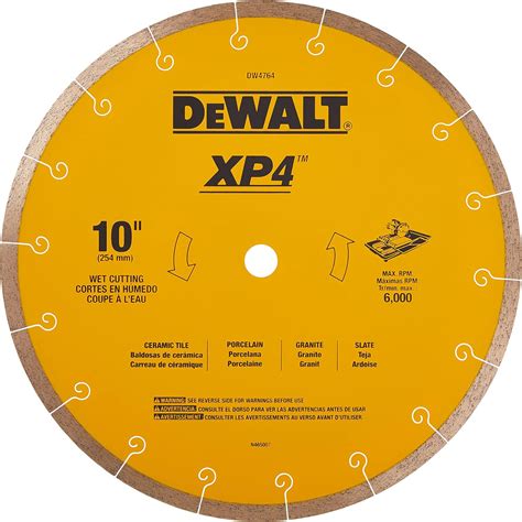 Dewalt Diamond Blade For Tile Wet Cutting Inch X Inch Dw