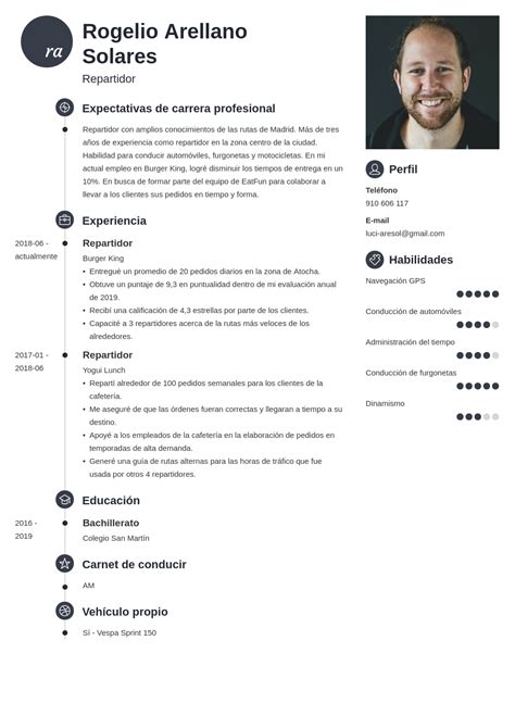 Curr Culum De Repartidor Ejemplos Y Gu A De Cv