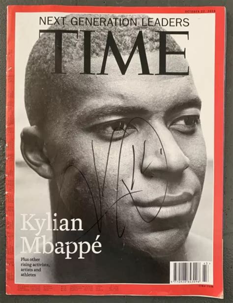 AUTOGRAPHE ORIGINAL DE KYLIAN MBAPPÉ 2023 TIME MAGAZINE Nov 2018