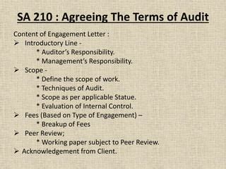 Std Of Audit SA 200 210 PPT