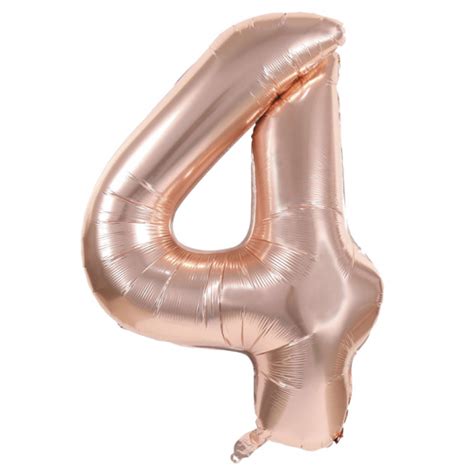 Ballon Mylar Chiffre 4 Rose Gold 86cm Decoration De Salle Pas Cher