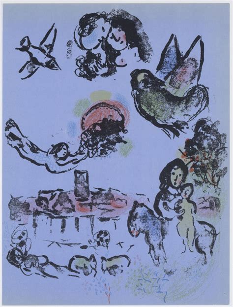 Marc Chagall Nocturne At Vence Original Lithograph For Sale At 1stdibs