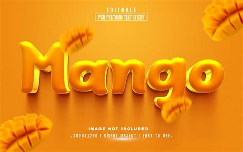 Premium Psd Mango D Editable Text Effect Style Template