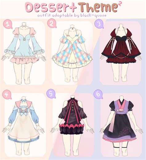 Closed Dessert Theme 2 Outfit Adopt 23 By Black Quose On Deviantart