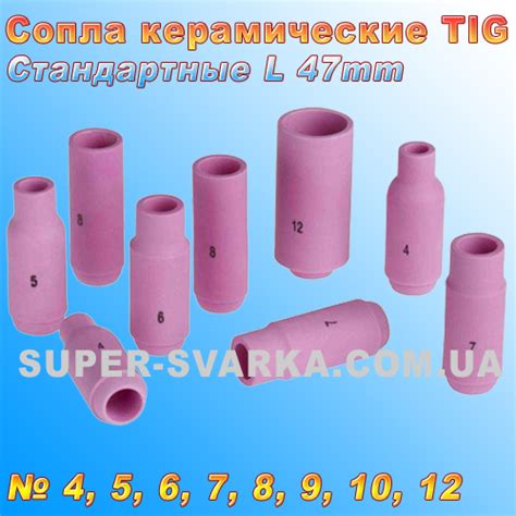Сопла керамические стандартные для аргоновых горелок