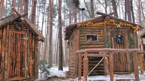 Building An Off Grid Log Cabin In The Forest Log Sauna Campfire