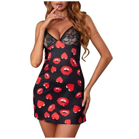 Sasaquoy Nuisette Deshabille Chemise De Nuit Sexy Pour Femme Avec