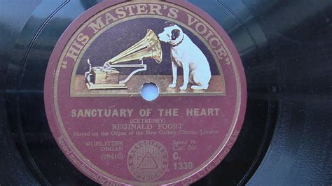 Reginald Foort 78rpm Single 12 Inch His Masters Voice C1330 Sanctuary