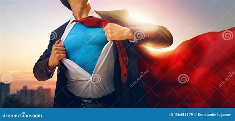 Superhero Businessman Looking At City Stock Image Image Of Confidence