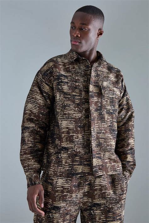 Textured Camo Patch Pocket Shirt Jacket Boohoo Usa