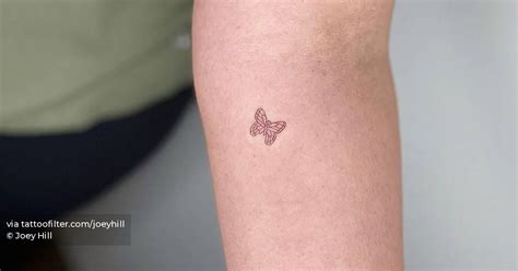 Single Needle Butterfly Tattoo On The Inner Arm