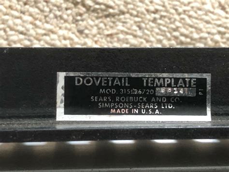 CRAFTSMAN SEARS ROEBUCK Co Model 315 25720 DOVETAIL TEMPLATE EBay