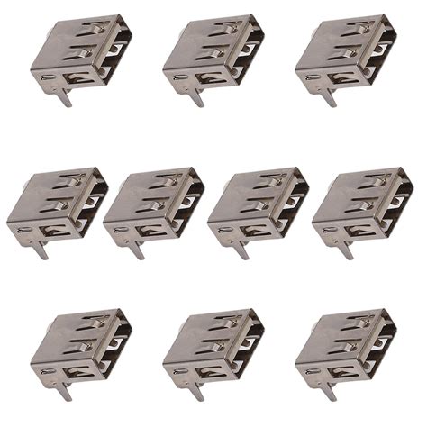 Fielect Pcb Usb Connector Type A Female Jack Pin Front Insert Back