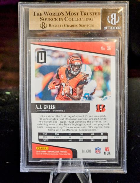 2019 Panini Unparalleled Football Galactic 36 A J Green Beckett 9 5