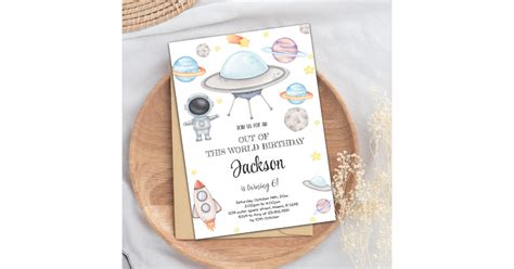 Outer Space Birthday Invitations Zazzle