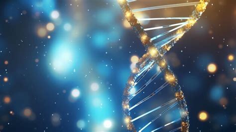 Premium Photo Abstract Glittering Dna Double Helix With Depth