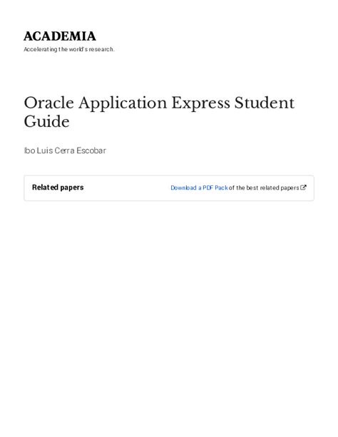 Oracle Application Express Student Guide PDFCOFFEE