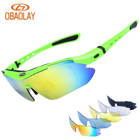 Obaolay 5 Lens Uv400 Polarized Outdoor Sunglasses Sports Men Women Bike