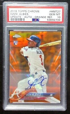 Topps Chrome Update Hmt Ozzie Albies Rc Orange Auto