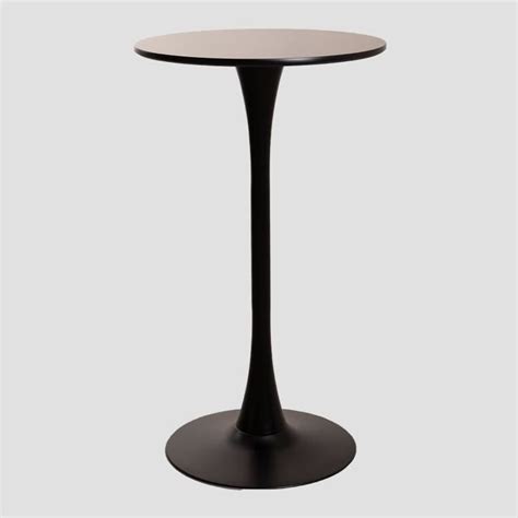 Sklum Table Haute Ronde En Mdf Et M Tal Cm Style Tuhl Noir