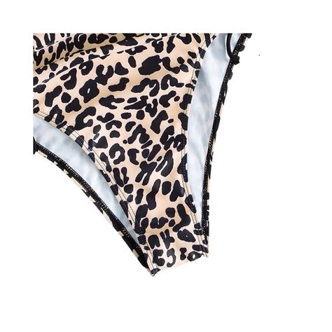 U Neck Padded Bra And Patchwork Leopard Briefs One Piece Bikini On Storenvy