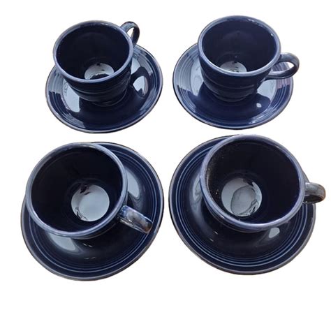 Fiesta Dining Vintage Set Of Fiesta Ware Cobalt Blue Cup And