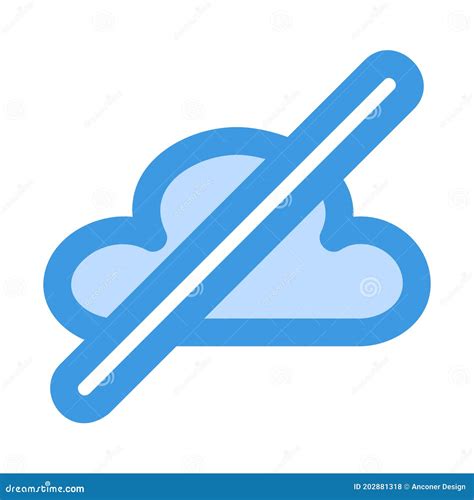 Cloud Offline Icon In Blue Style For Any Projects Stock Vector