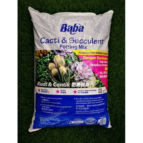 Baba Cactus Succulent Potting Mix Soil Liters For Gardening Tanah