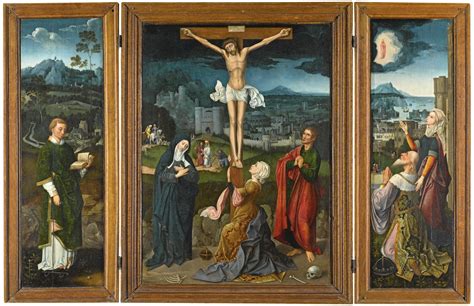 Joachim Patinir A Triptych The Crucifixion Central Panel Saint