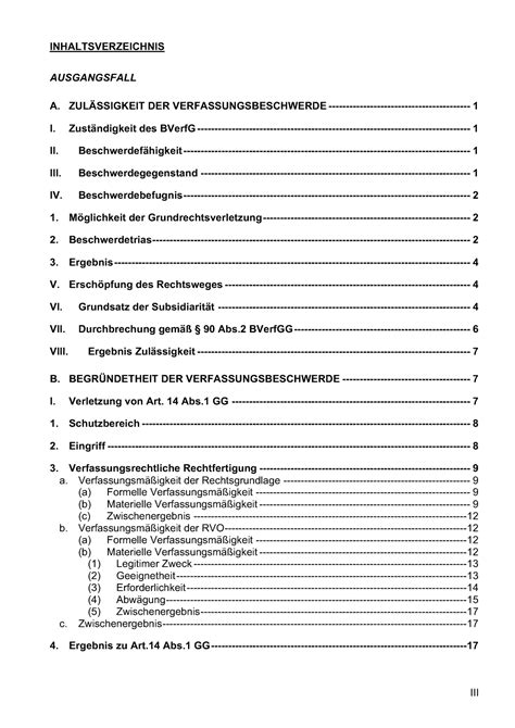 Beispiel Inhaltsverzeichnis Bung Im Ffentlichen Recht Iii