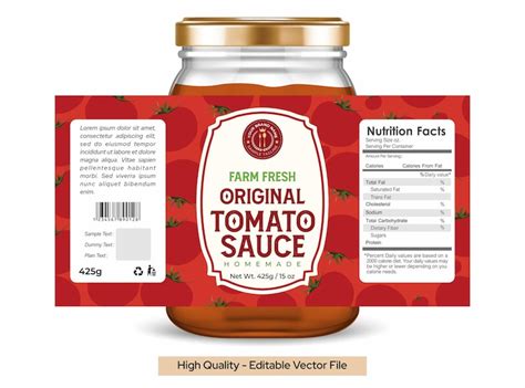 Premium Vector | Tomato sauce label design The packaging design of ...