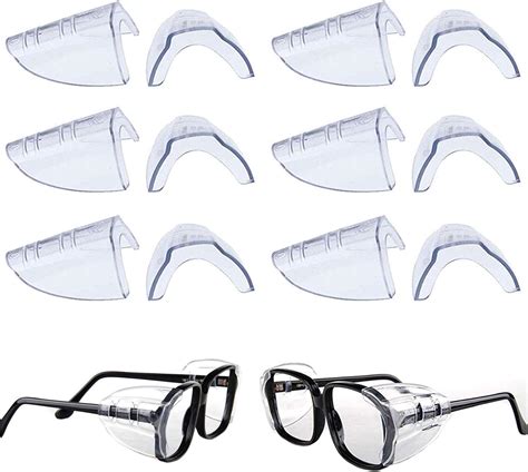 6 Pairs Eye Glasses Side Shields Slip On Side Shields For Safety Glasses Fits Small