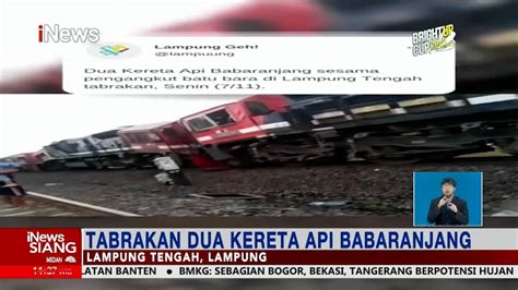 Dua Kereta Pengangkut Batu Bara Saling Bertabrakan Di Lampung Tengah