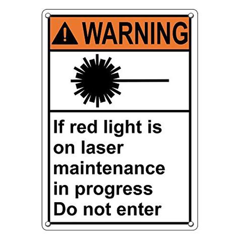 Weatherproof Plastic Vertical Ansi Warning If Red Light Sign With English Text And Symbol