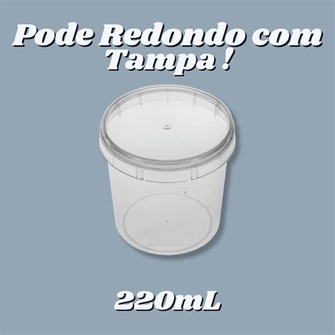 Pote Redondo tampa Lacre 220ml c 50 unidades Plastilânia Shopee