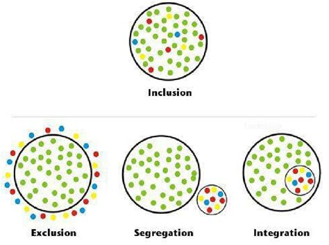 Graphic Representations Of Inclusion Vs Exclusion Segregation And