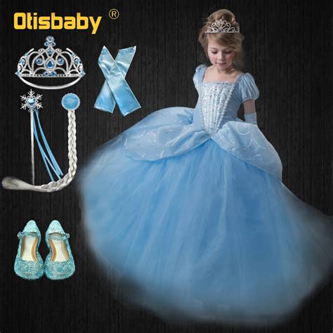 Vestido De Baile Azul Para Ni As Disfraz De Princesa De Pel Cula Elsa