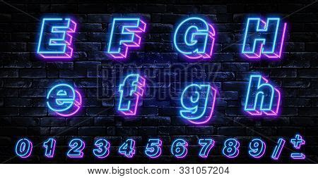 3d Neon Letters E-h. Vector & Photo (Free Trial) | Bigstock