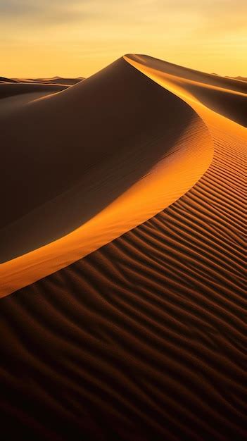 Premium Ai Image Tranquil Serenity In The Desert During The Golden Hour