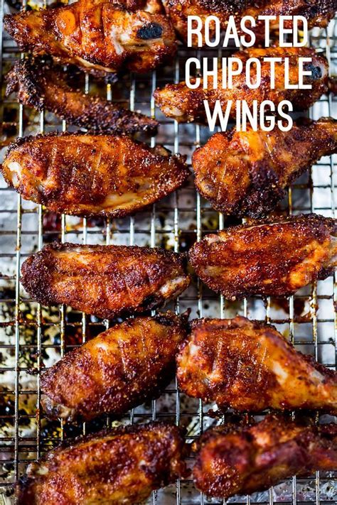 Roasted Chipotle Wings With Creamy Cilantro Dipping Sauce Poultry Recipes Cooking Recipes